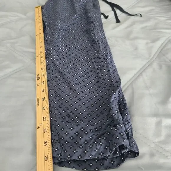 Abercrombie & Fitch Sz MFloral Jumpsuit Navy Blue Keyhole Neck Resortwear Boho - Picture 10 of 11